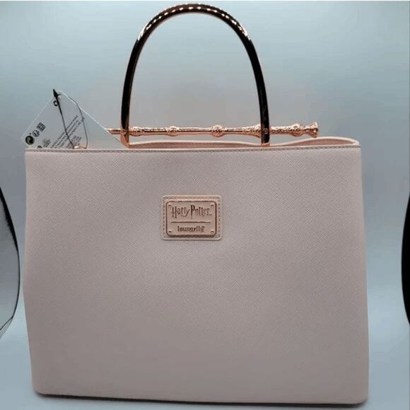 NWOT Loungefly Harry Potter Pink Rose Gold Deathly Hollows Elder Wand Handbag - Picture 2 of 3